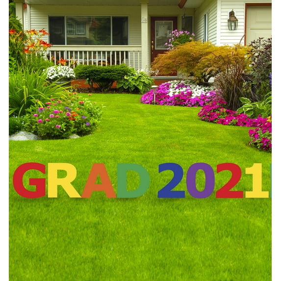 Grad 2021 Multi Colored OUTDOOR Yard Signs