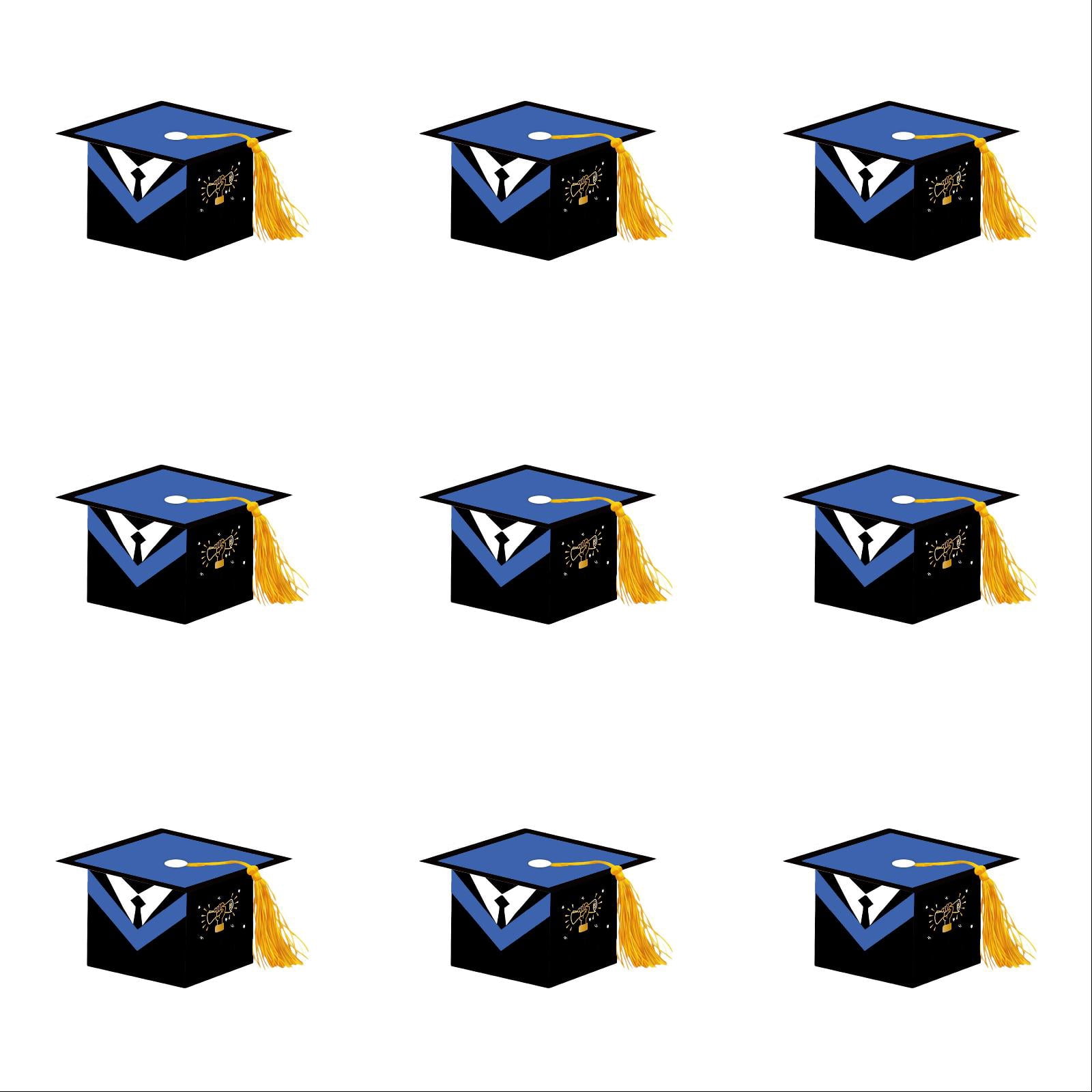 Grad Cap Candy Boxes 30 Pcs - Graduation Party Favors, DIY Gift Boxes for Ceremony, Party and Graduation Decorations, Blue, 3.54 Inch