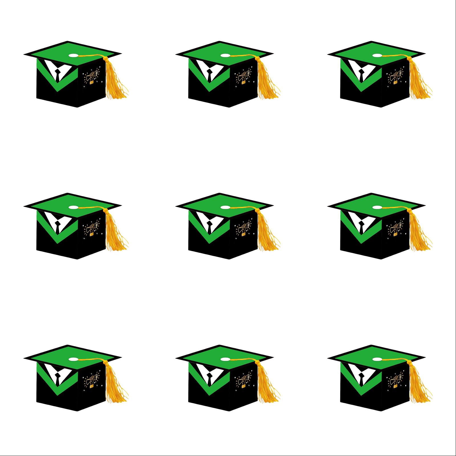 Grad Cap Candy Boxes 30 Pcs - Graduation Party Favors, DIY Gift Boxes for Ceremony, Party and Graduation Decorations, Green, 3.54 Inch