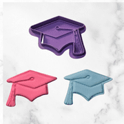 Grad Cap Four Sided Cookie Cutter and Stamps