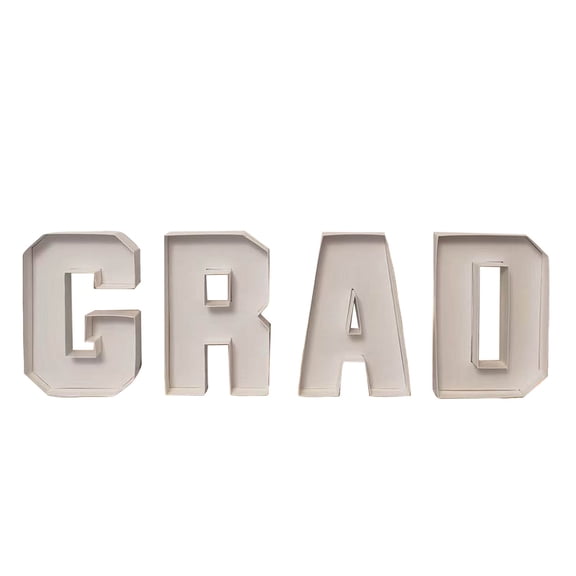 Grad Charcuterie Letter Fillable Food Tray Set, Gold Grad Letters Fillable Tray for Graduation Party Table Centerpiece, Cardboard Paper Box for Chocolate Candy Cupcake Dessert High College
