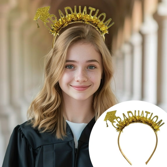 Grad Gifts! Boovnll Graduation Cap Headband - 2025 Tassels Grad Cap Flowers Headband Grad Cap Headband for School Graduations Party, Graduation Gifts, Graduation Decorations 2025