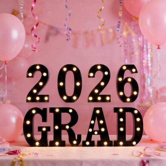 Grad Marquee Letters 8.6Inch for 2026 Graduation Decorations, Black ...