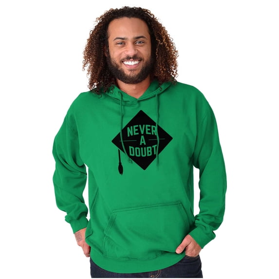 Grad Never A Doubt Graduation Cap Hoodie Sweatshirt Women Men Brisco Brands S