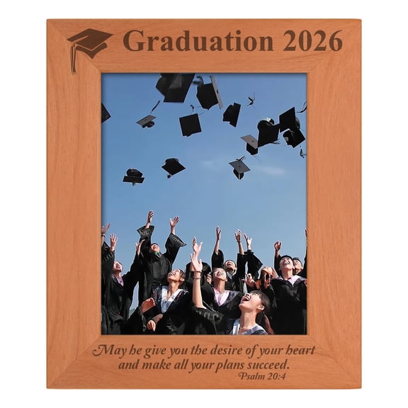 Grad Photo Frame May He Make All Plans Succeed Wood Engraved Portrait 8x10 Photo Frame
