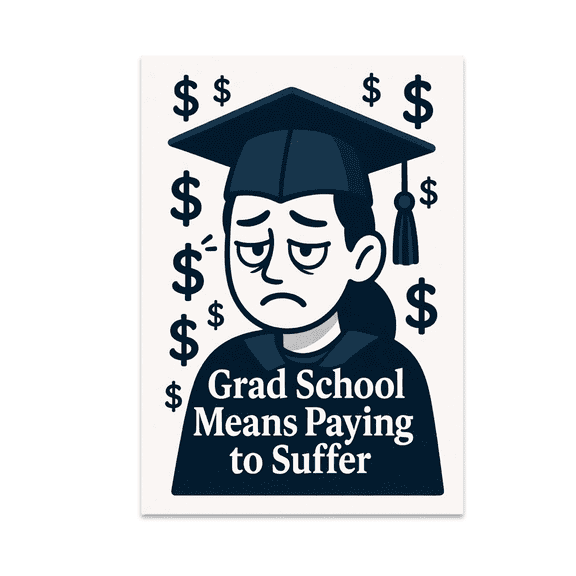 Grad School Means Paying to Suffer - Graduate Student Humor - 13x19 Poster Print