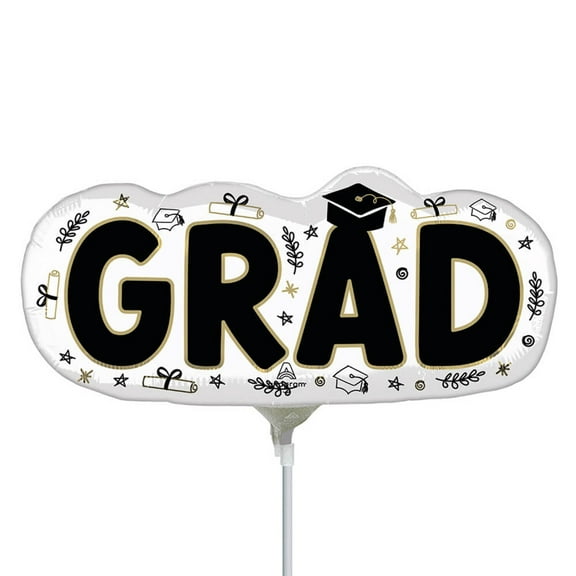 Grad Sketched Impressions Mini Shape (Air Fill Only) Foil Mylar Balloon - Party Supplies Decorations