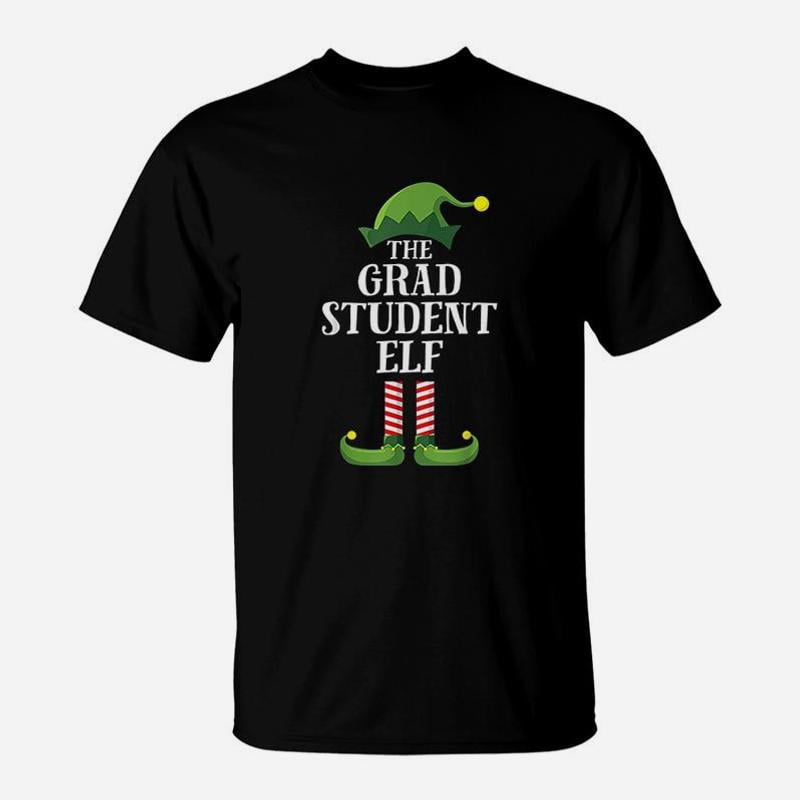 Grad Student Elf Matching Family Group Christmas Party Pj TShirt