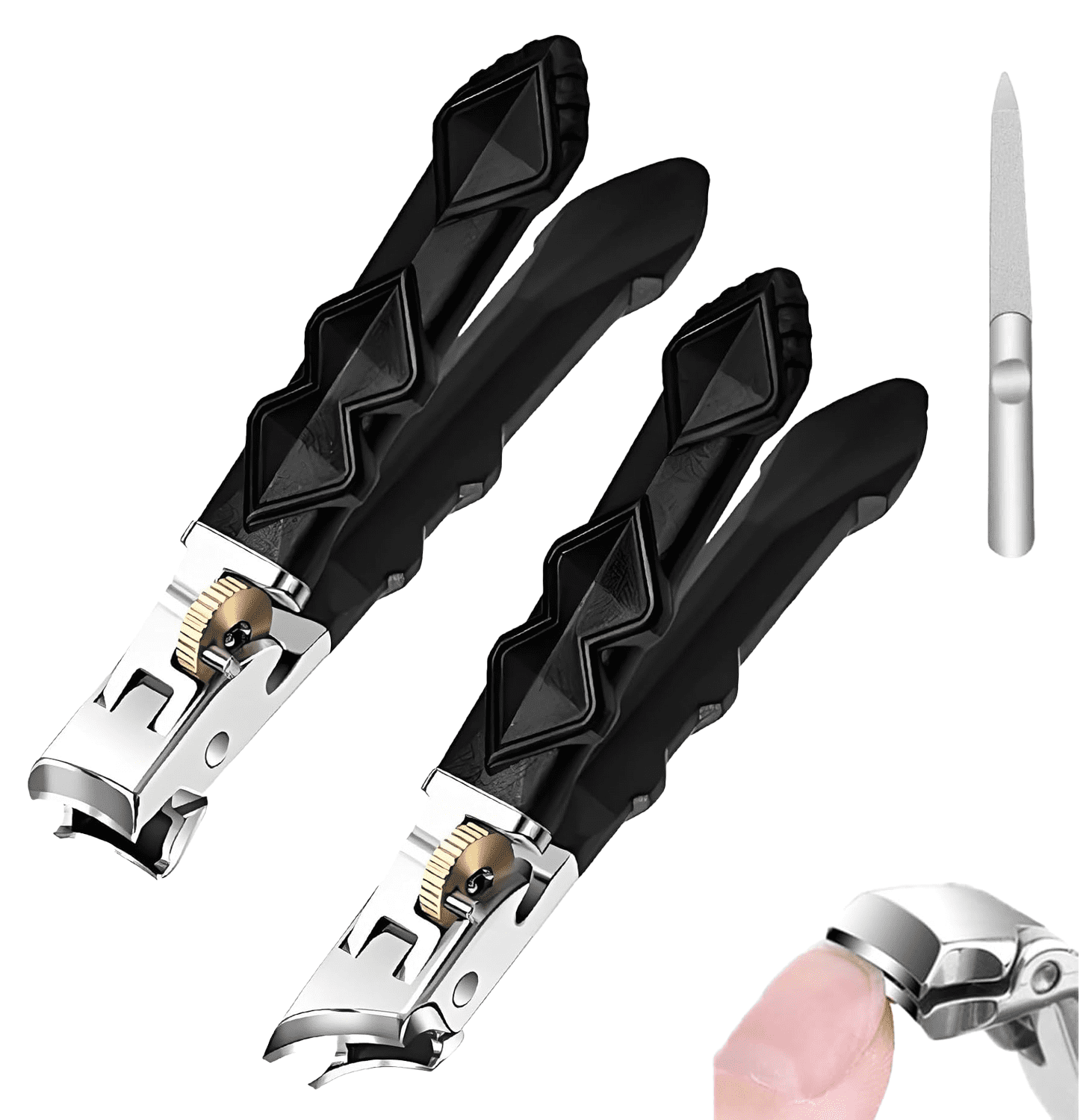 Thick nail clippers with safety lock; large-diameter toenail clippers ...