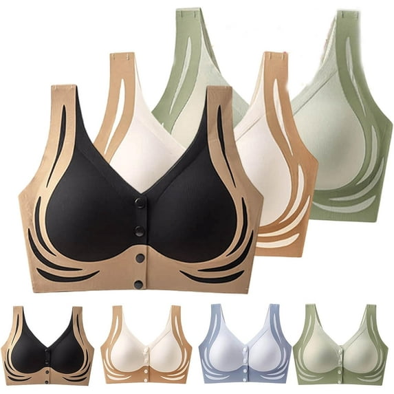 Graddi Wireless Frontsnap Bra, Cumuul/Solymall/Sherum/Olygee Front Snap Breathable Push up Bra for Elderly Women Seniors