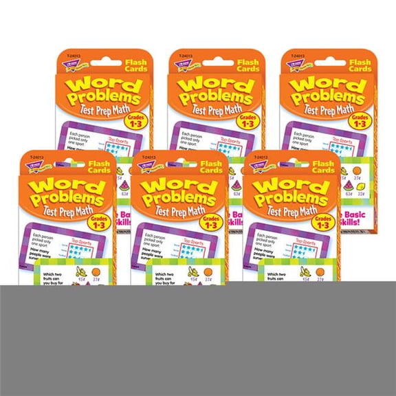 Grade 1-3 Test Prep Math Cards, Pack of 6