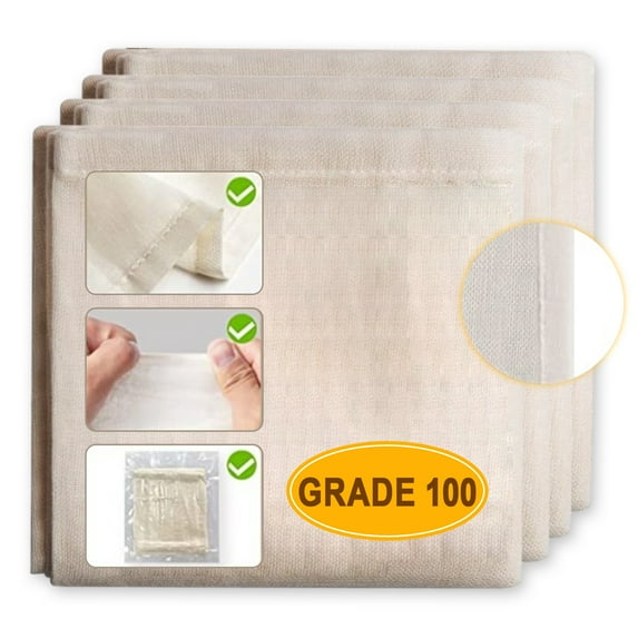 Grade 100 Reusable Cheesecloth, 100% Unbleached Cotton, Large Size Design For Cost Effective Filtration, Advance Grade Straining Ensures Efficient Removal Of Impurities, Suitable