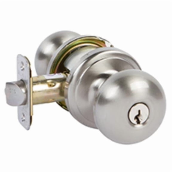 Grade 2 Aubryn Keyed Entry Knob, Satin Nickel