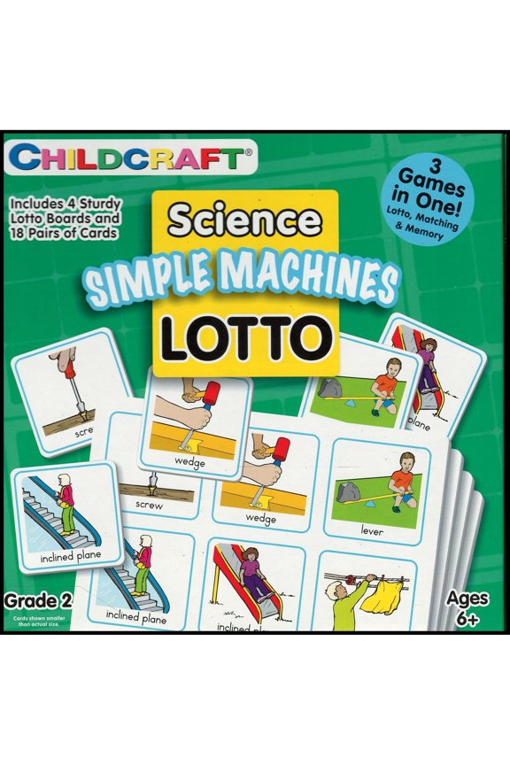 Grade 2 Science Lotto - Simple Machines  - 3 Games In One - 3 Games In One: Lotto, Matching, and Memory