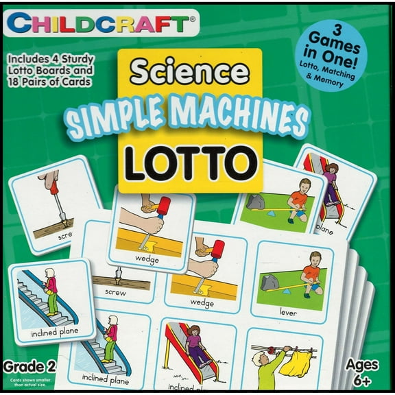 Grade 2 Science Lotto - Simple Machines - 3 Games In One - 3 Games In One: Lotto, Matching, and Memory