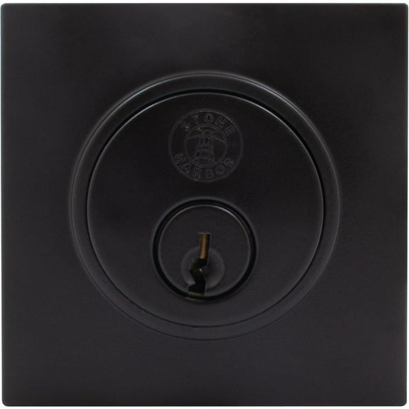 Grade 3 Contemporary Square Deadbolt, SC Keyway, Matte Black by Stone Harbor Hardware