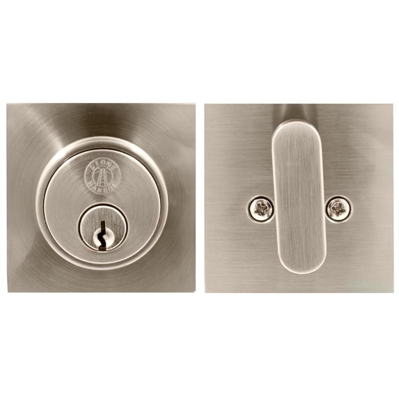 Grade 3 Contemporary Square Deadbolt, SC Keyway, Satin Nickel by Stone Harbor Hardware