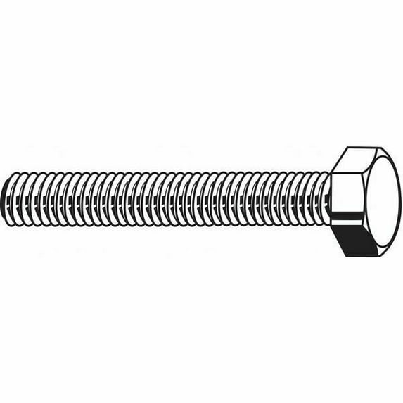Grade 5, 3/8"-16 Hex Head Cap Screw, Zinc Plated Steel, 1/2 in L, 50 PK