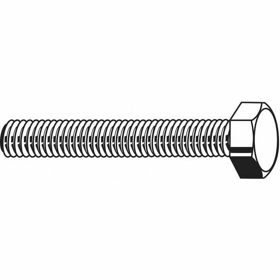 Grade 5, 3/8"-16 Hex Head Cap Screw, Zinc Plated Steel, 5/8 in L, 50 PK
