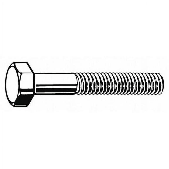Grade 5, 5/8"-11 Hex Head Cap Screw, Zinc Plated Steel, 3-1/2 in L, 5 PK