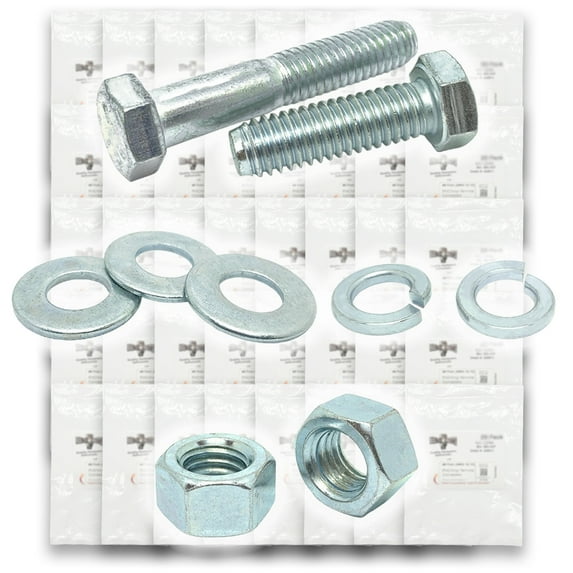 Grade 5 Hex Cap Bolts Screws, Nuts, Washers, Lock Washers Assortment Kit - 2011 Pieces!