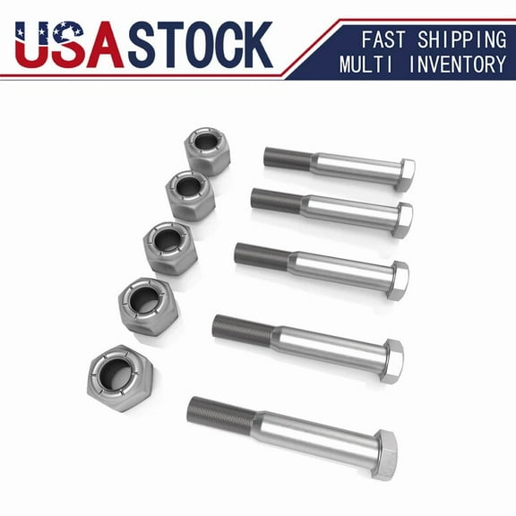 Grade 5 Shear Bolts For Rotary Cutters 1/2" X 3-1/2" With Nylock Nuts - 5 Pack