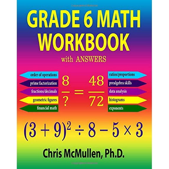 Pre-Owned Grade 6 Math Workbook with Answers (Paperback) 1941691560 9781941691564