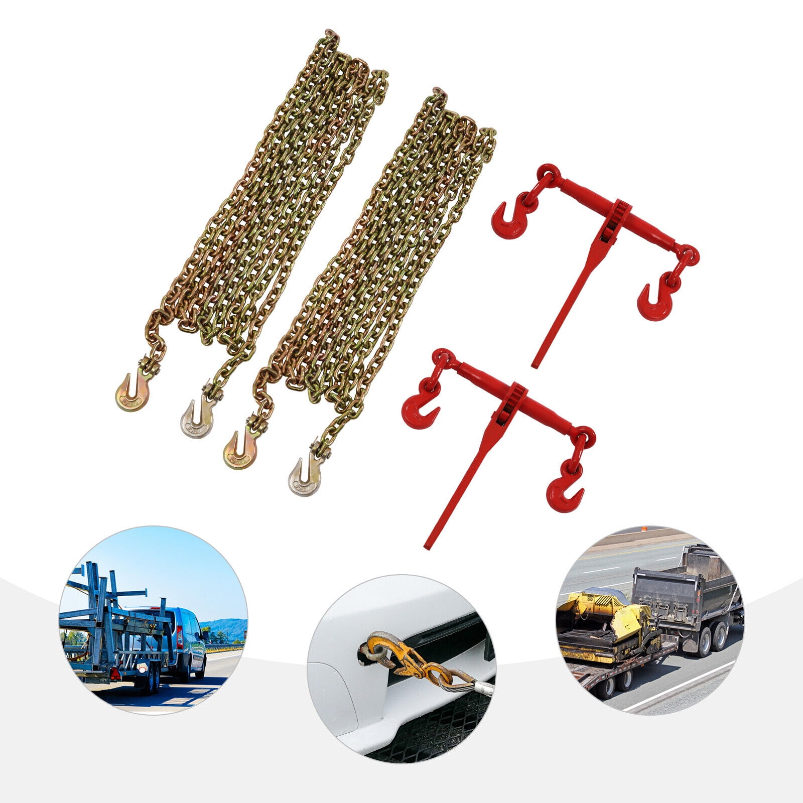 Grade 70 5/16"3/8" Chain and Binder Kit Ratchet 10ft Chain Load Binder