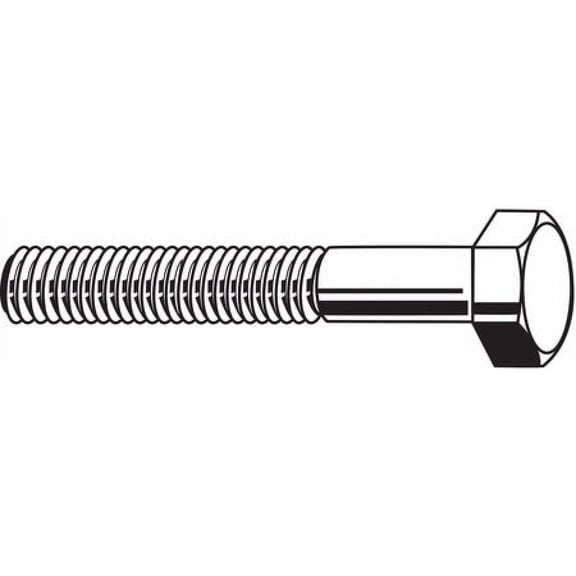 Grade 8, 1"-8 Hex Head Cap Screw, Zinc Yellow Steel, 1-3/4 in L, 5 PK