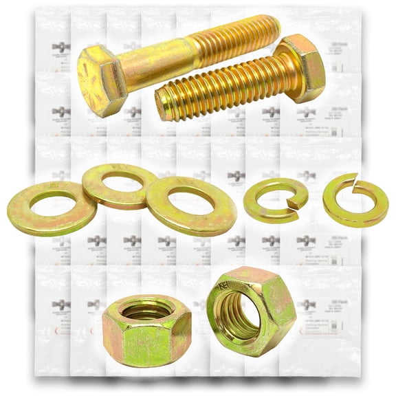 Grade 8 Hex Cap Bolts Screws, Nuts, Flat & Split Lock Washers Assortment Kit - 6033 Pieces!