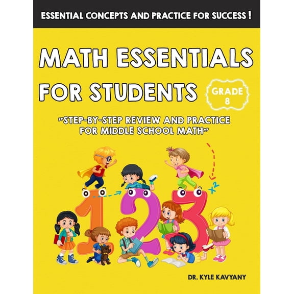 Grade 8 Math Essentials for Students: Step-by-Step Review and Practice for Middle School Math, (Paperback)