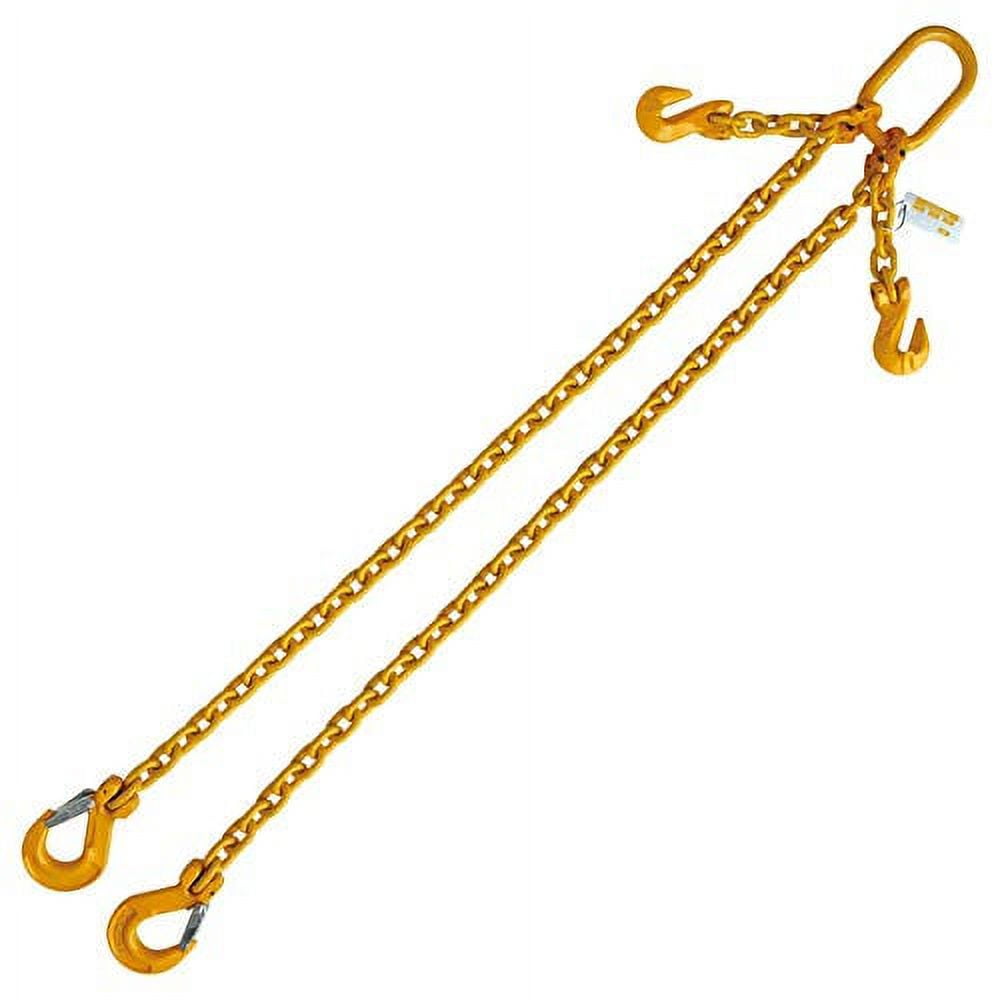 Grade 80 5/16x10' Chain Sling Single Leg With Grab Hook - 4500 LBS Capacity