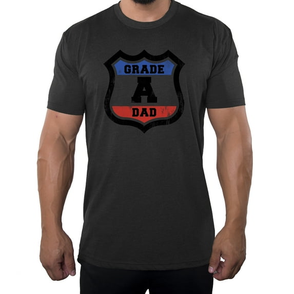 Grade A Dad Men's T-shirt, Best Dad T-shirt, Fathers Day T-shirt for Dad - Charcoal MH200DAD S23 L