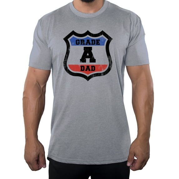 Grade A Dad Men's T-shirt, Best Dad T-shirt, Fathers Day T-shirt for Dad - Heather Grey MH200DAD S23 S