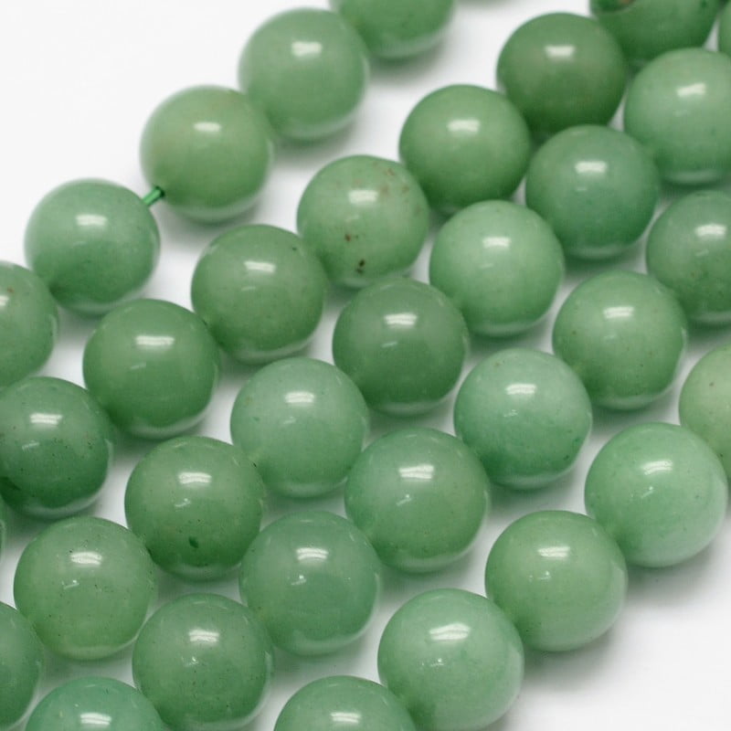 Grade A Natural Green Aventurine Round Bead Strands Dark Sea Green 14mm Hole: 1.2~1.5mm 27pcs/strand 15.4 inch diy