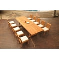 thumbnail image 1 of Grade-A Teak Dining Set: 10 Seater 11 Pc: 118" Double Extension Mas Rectangle Trestle Leg Table And 10 Lagos Armless Chairs WholesaleTeak #WMLG21, 1 of 4
