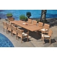 thumbnail image 1 of Grade-A Teak Dining Set: 10 Seater 11 Pc: 118" Double Extension Rectangle Table And 10 Leveb Stacking Arm Chairs Outdoor WholesaleTeak #WMDSWVm, 1 of 4