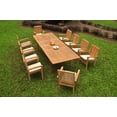 thumbnail image 1 of Grade-A Teak Dining Set: 10 Seater 11 Pc: 118" Double Extension Rectangle Table And 10 Wave Stacking Arm Chairs Outdoor Patio WholesaleTeak #WMDSWVs, 1 of 4
