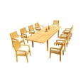 thumbnail image 1 of Grade-A Teak Dining Set: 10 Seater 11 Pc: 122" Atnas Rectangle Table And 10 Maldives Arm Chairs Outdoor Patio WholesaleTeak #51ML2811, 1 of 1