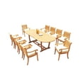 thumbnail image 1 of Grade-A Teak Dining Set: 10 Seater 11 Pc: 94" Mas Oval Trestle Leg Table And 10 Giva Arm Chairs Outdoor Patio WholesaleTeak #51GV2311, 1 of 4