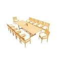 thumbnail image 1 of Grade-A Teak Dining Set: 12 Seater 13 Pc: 118" Mas Rectangle Trestle Leg Table And 12 Maldives Arm Chairs Outdoor Patio WholesaleTeak #51ML2513, 1 of 4