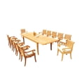 thumbnail image 1 of Grade-A Teak Dining Set: 12 Seater 13 Pc: 122" Atnas Rectangle Table And 12 Giva Arm Chairs Outdoor Patio WholesaleTeak #51GV2813, 1 of 4