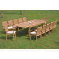 thumbnail image 1 of Grade-A Teak Dining Set: 12 Seater 13 Pc: 122" Caranas Double Extension Rectangle Table And 12 Leveb Stacking Arm Chairs WholesaleTeak #WMDSWVm, 1 of 4