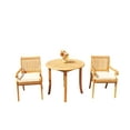 thumbnail image 1 of Grade-A Teak Dining Set: 2 Seater 3 Pc: 36" Round Table And 2 Giva Arm Chairs Outdoor Patio WholesaleTeak #51GV0703, 1 of 4