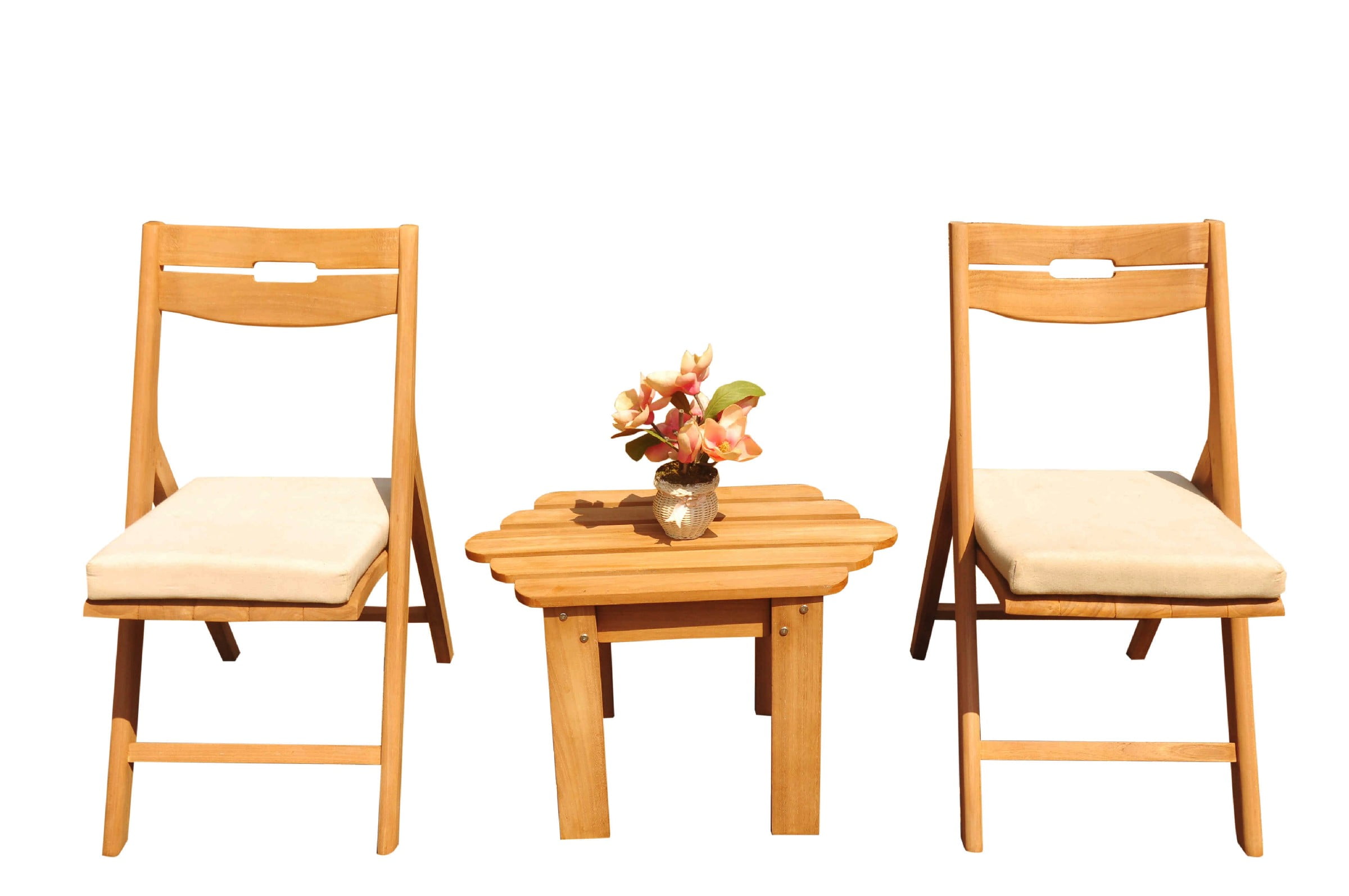 Grade-A Teak Dining Set: Seater Pc: Adirondack Side Table And