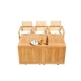 thumbnail image 1 of Grade-A Teak Dining Set: 3 Seater 4 Pc: 60" Square Rectangle Butterfly Table And 3 Clipper Stacking Arm Chairs Outdoor Patio WholesaleTeak #51CP1404, 1 of 4