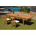 thumbnail image 1 of Grade-A Teak Dining Set: 4 Seater 5 Pc: 122" Atnas Double Extension Rectangle Table And 4 Osborne Armless Chairs Outdoor WholesaleTeak #WMDSWVm, 1 of 4