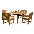 thumbnail image 1 of Grade-A Teak Dining Set: 4 Seater 5 Pc: 52" Round Table And 4 Devon Arm Chairs Outdoor Patio WholesaleTeak #51DV1105, 1 of 5