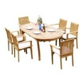 thumbnail image 1 of Grade-A Teak Dining Set: 6 Seater 7 Pc: 118" Oval Table And 6 Lua Stacking Arm Chairs Outdoor Patio WholesaleTeak #51LU2607, 1 of 1