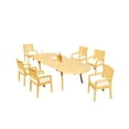 thumbnail image 1 of Grade-A Teak Dining Set: 6 Seater 7 Pc: 118" Oval Table And 6 Maldives Arm Chairs Outdoor Patio WholesaleTeak #51ML2607, 1 of 4